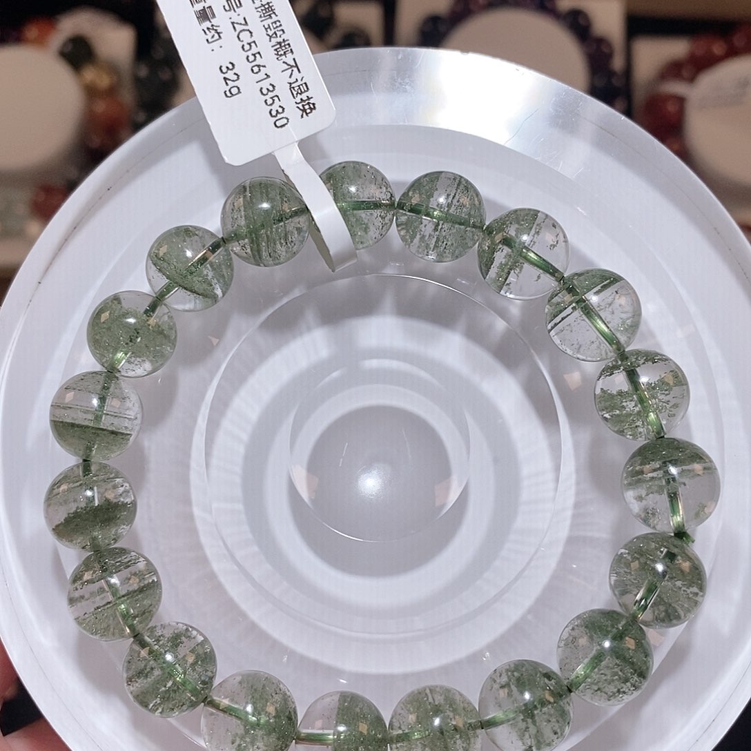 水晶手链未镶嵌F千层绿幽灵10.5