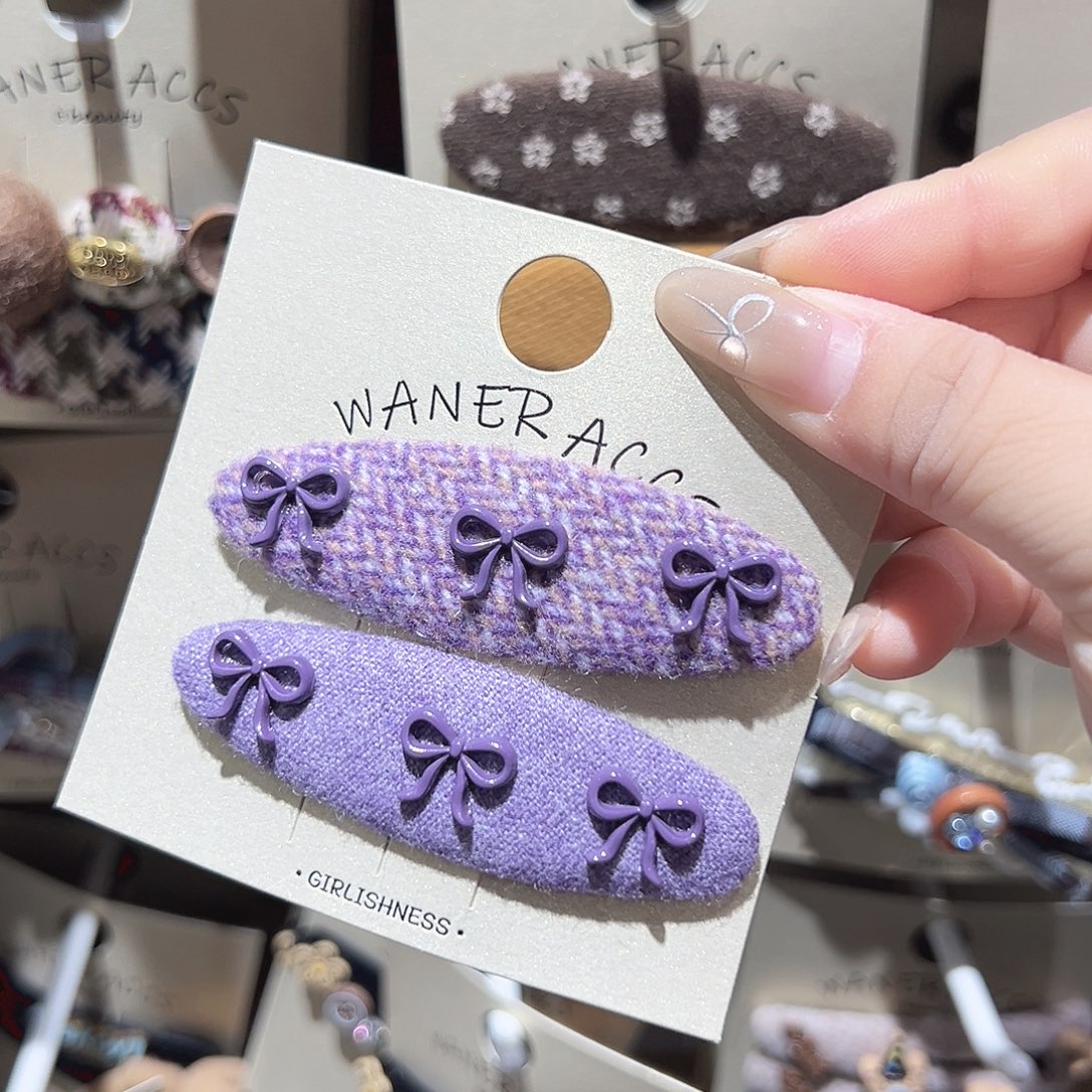 非金属紫色蝴蝶结椭圆掰掰