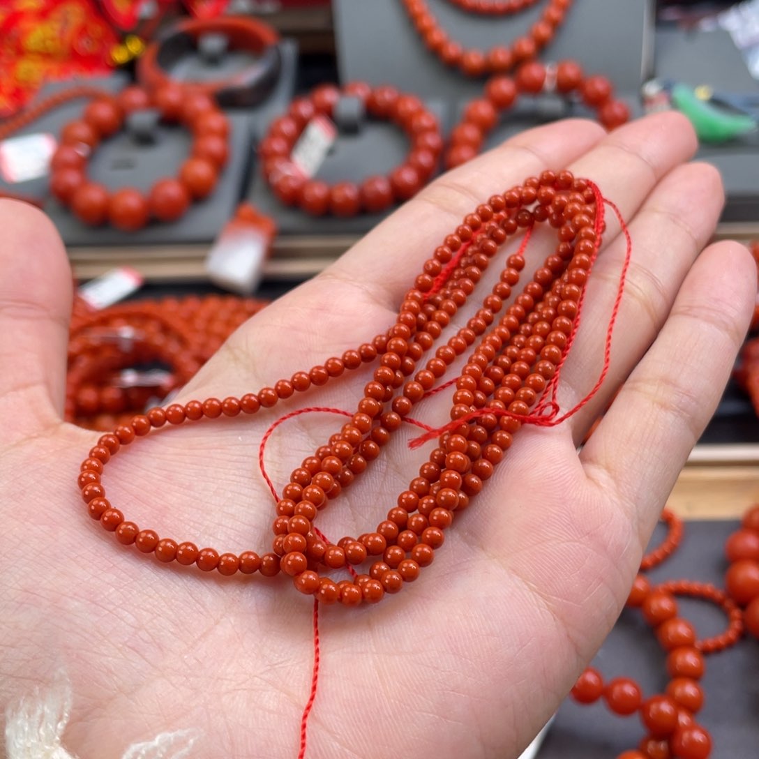 南红玛瑙3mm 多圈未镶嵌馨*