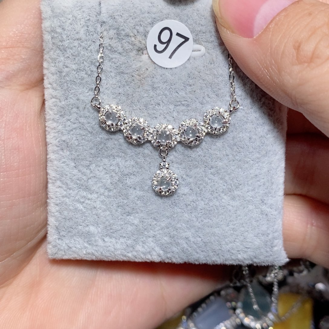 翡翠颈饰银S925镶嵌b j k o