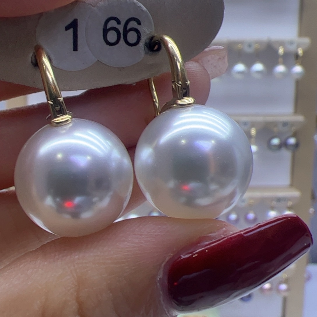 淡水珍珠耳饰18K金镶嵌