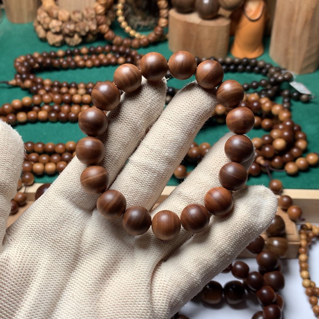 檀香木手串/手链老山檀香1.2虎皮黑肉