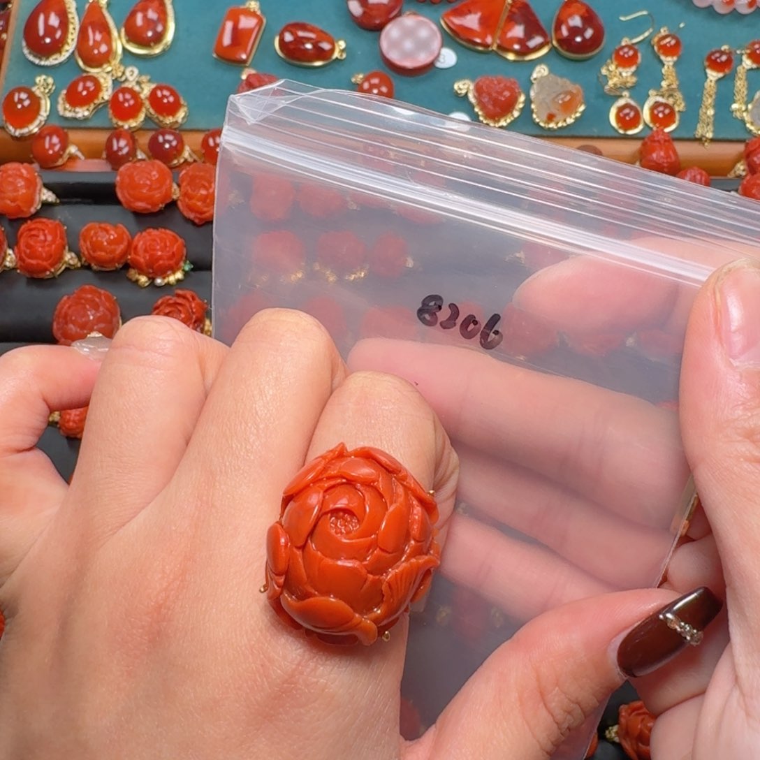 南红玛瑙南红 银S925镶嵌