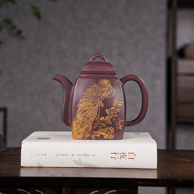 宜兴紫砂壶原矿底槽清汉方壶550ccYHJ手工制作茶具茶器茶壶