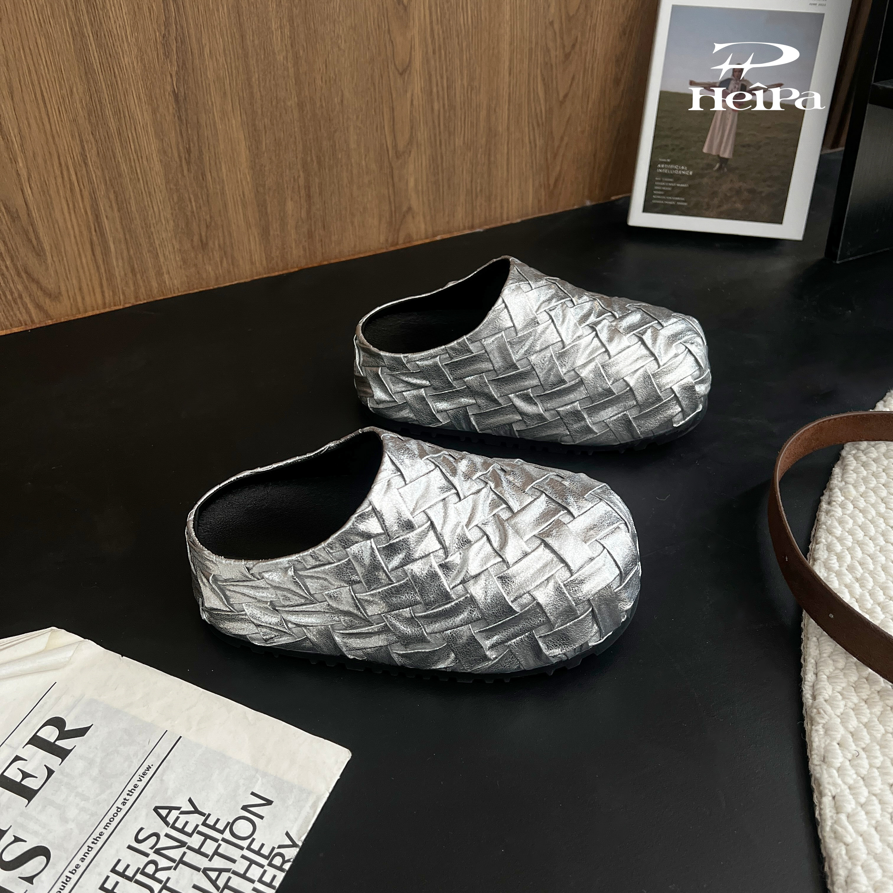 【HeiPa】安暖家（中古星河）ins潮走秀厚底拖鞋百搭