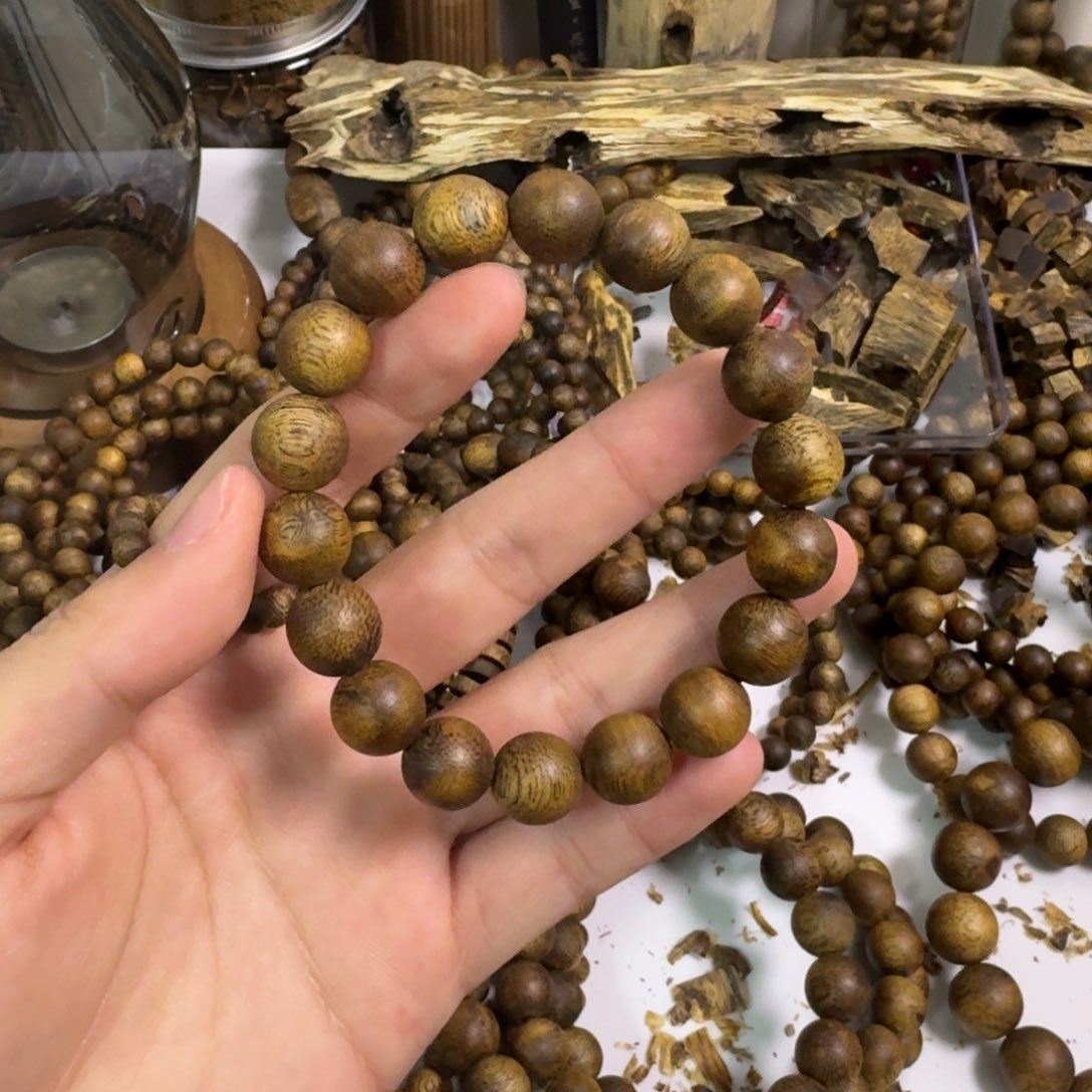 百***啤沉香沉香碎屑圆珠单圈卡12规格10g