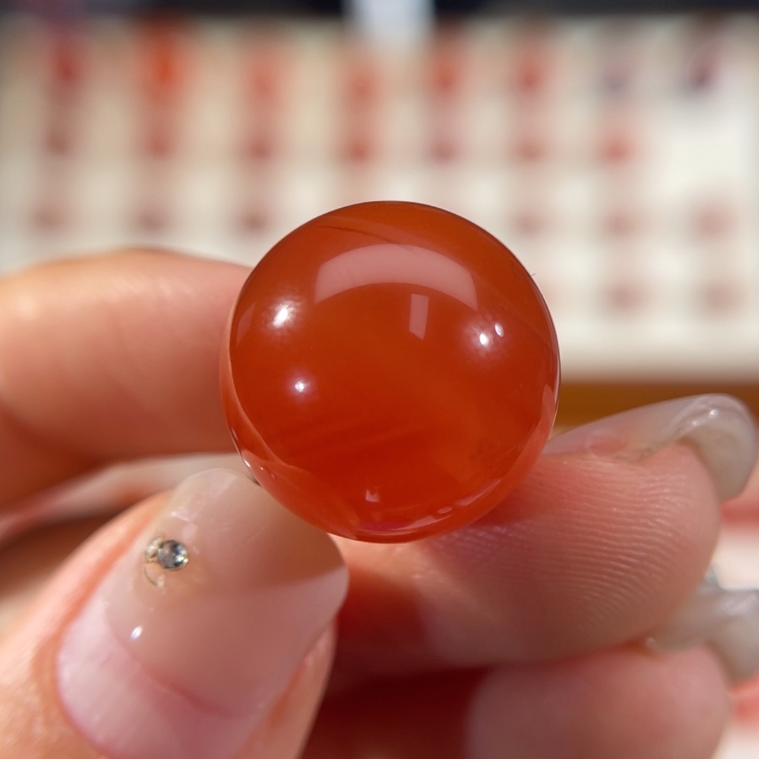 南红玛瑙未镶嵌圆珠 16.4mm