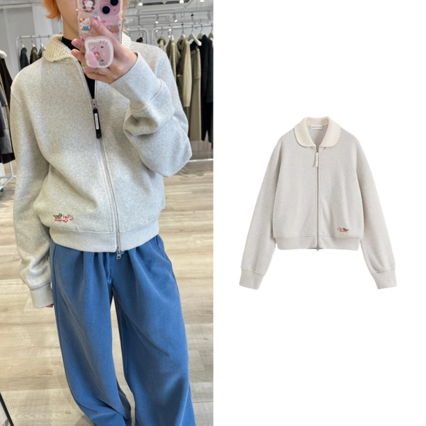 【新品】SS25秋设计师款针织翻领运动开衫卫衣
