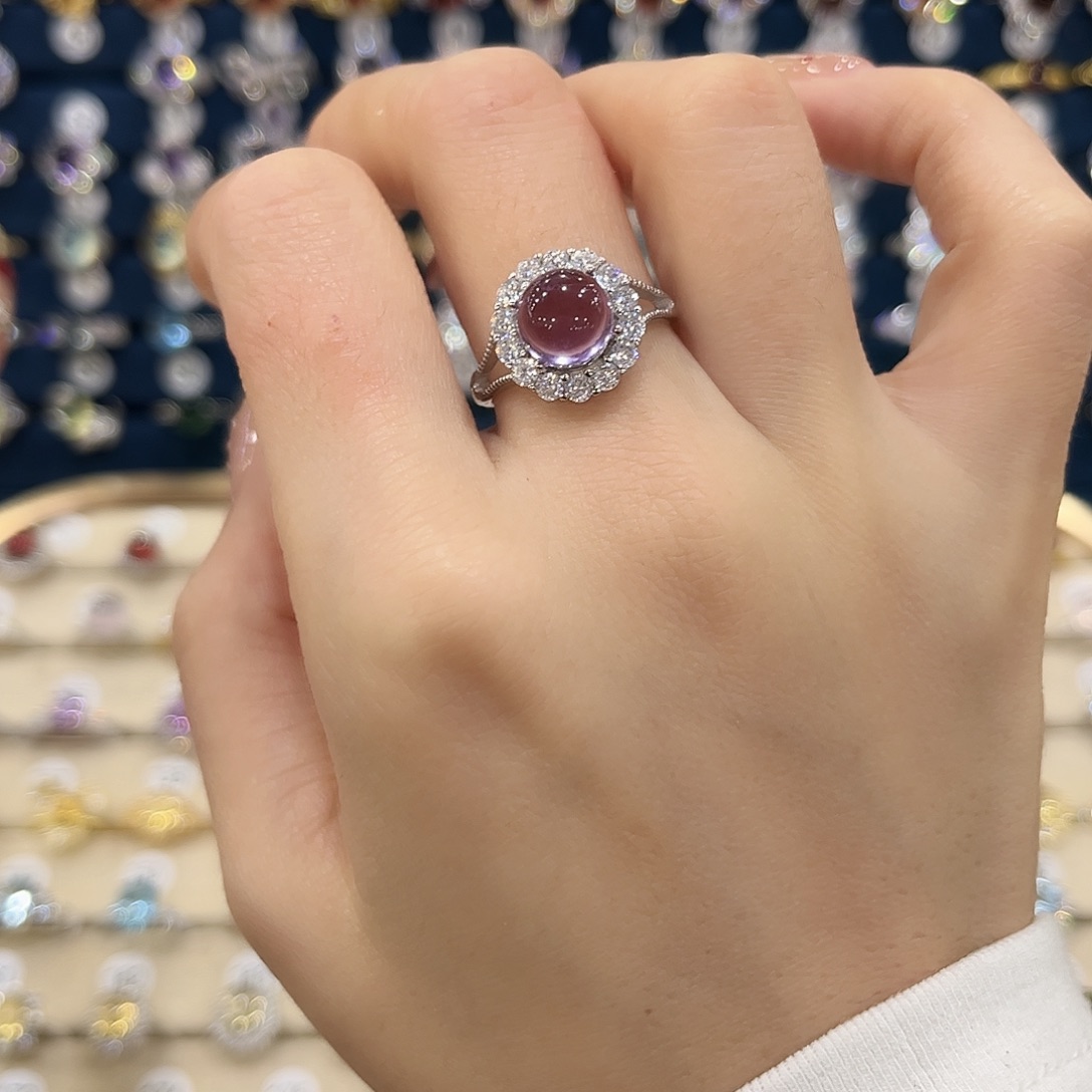 紫晶女款银S925镶嵌戒指