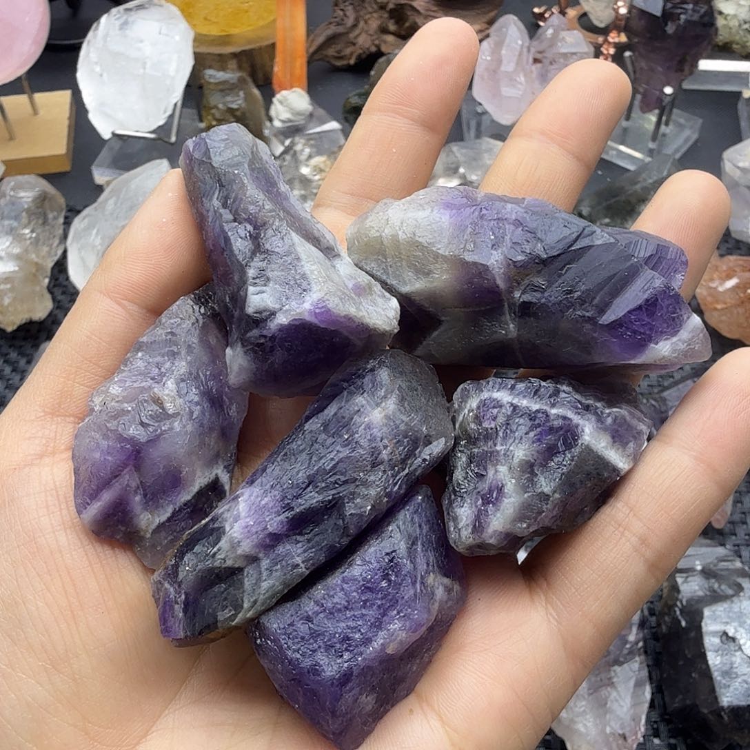 石材紫水晶原石6个