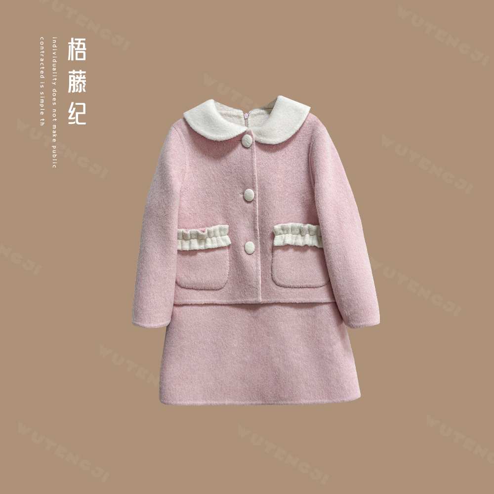 梦梦[现货]2025秋冬女童粉色洋气时尚套装女25DR519