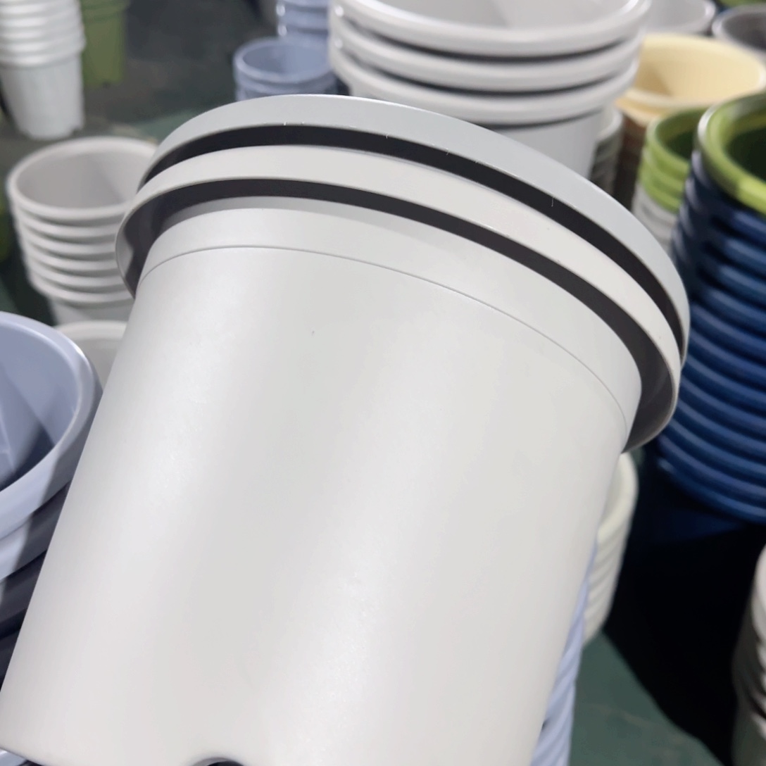 树脂四季盆4#无拖h灰白瑕疵8