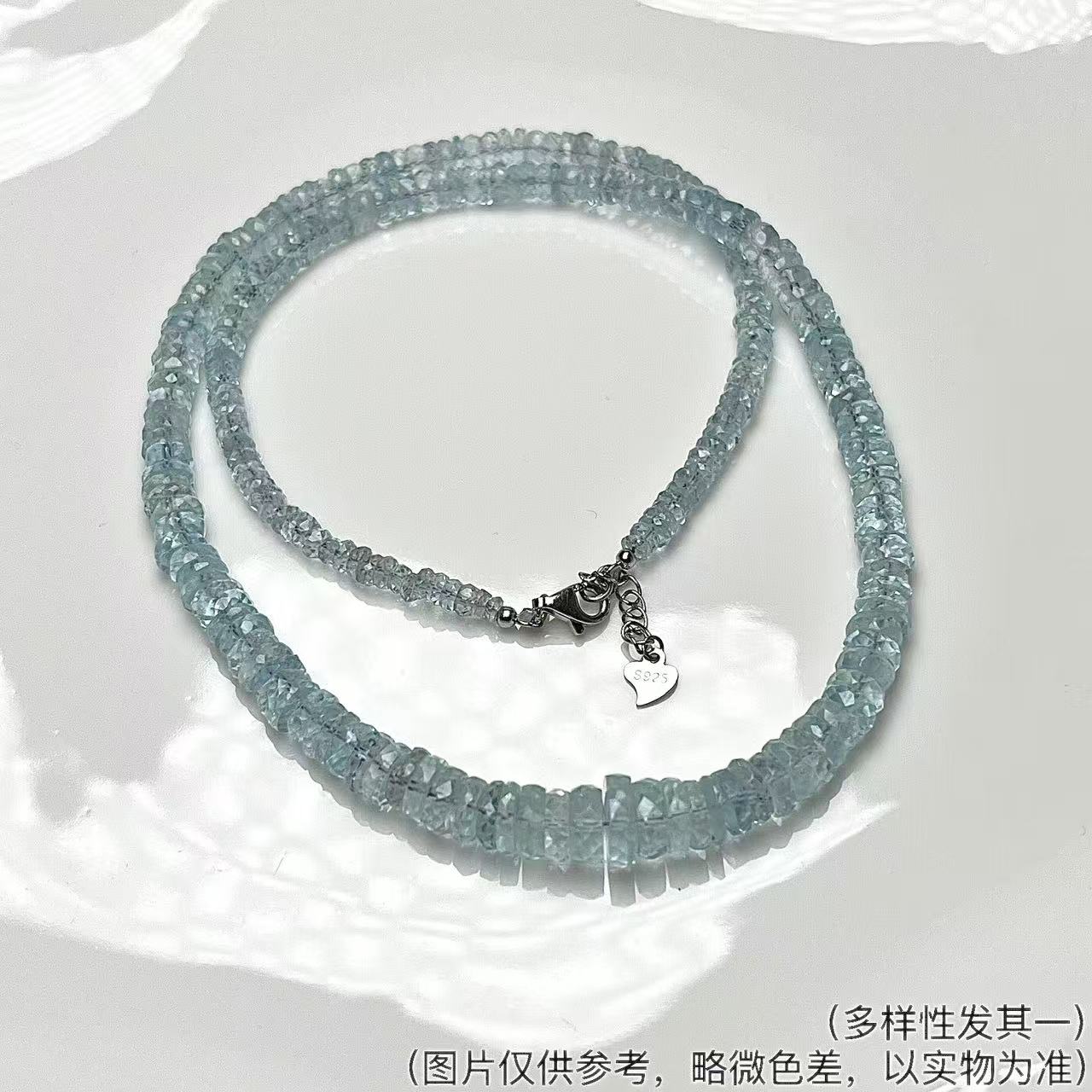 S925海西切海蓝宝项链 YSZB-7379