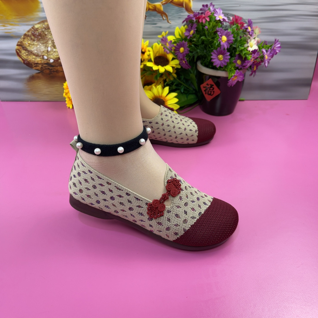  老北京飞织网面妈妈鞋-057