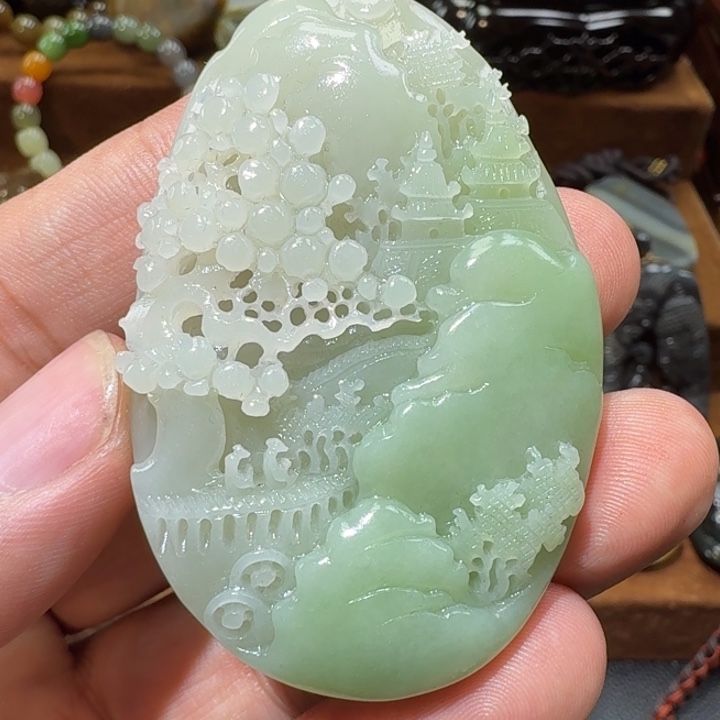 和田玉未镶嵌挂件