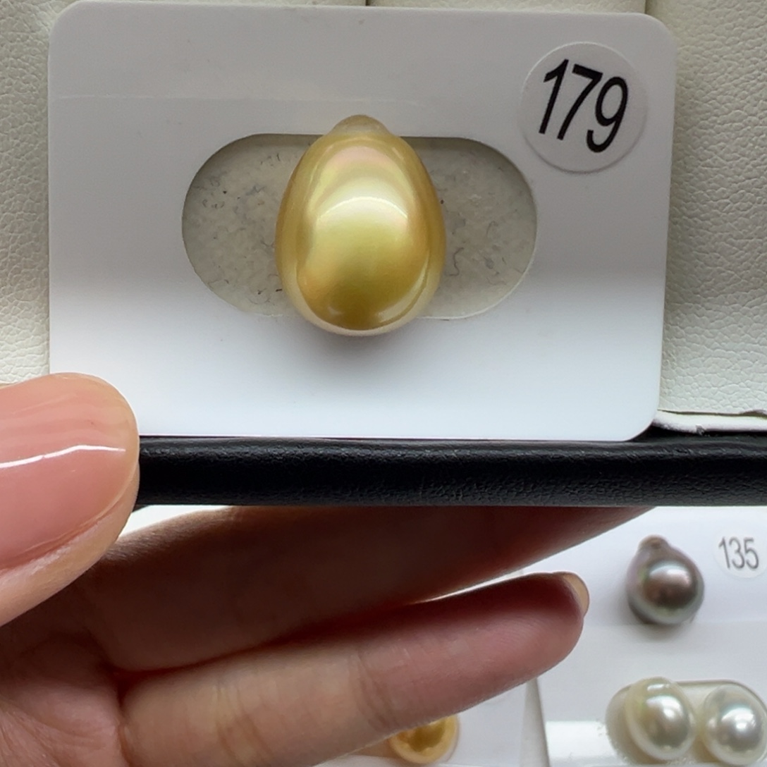 未镶嵌金珠巴洛克裸发12+mm水滴海水珍珠