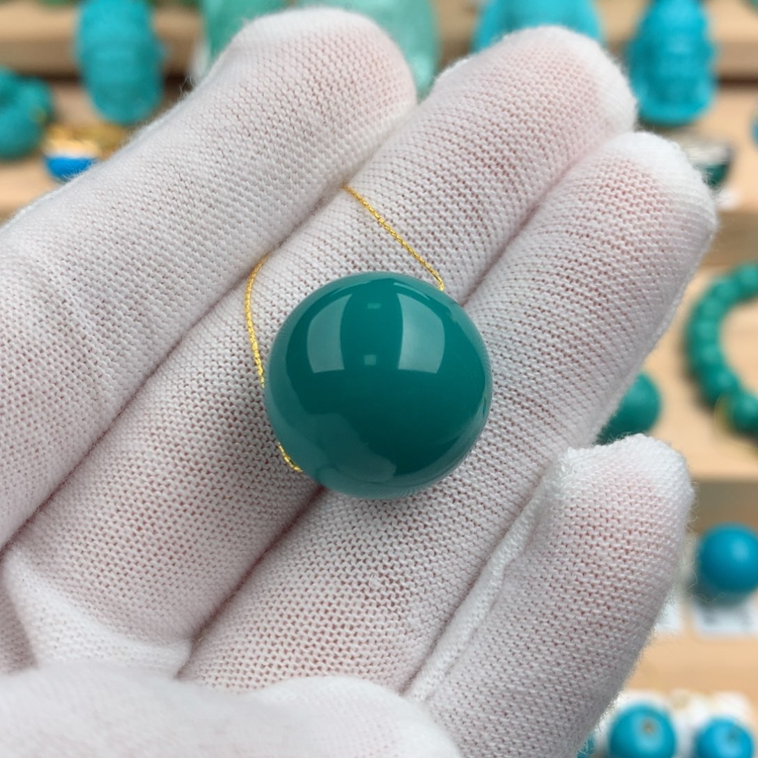 未镶嵌绿松石珠宝奇石18.2mm