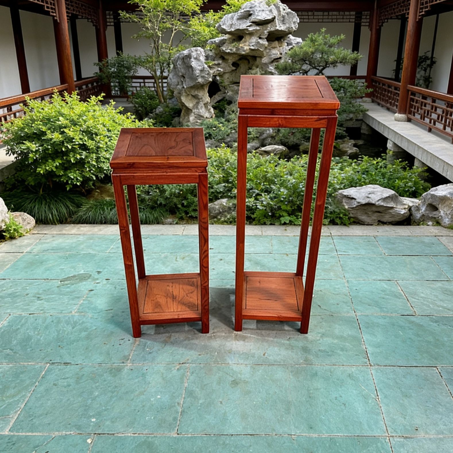 实木花架家用客厅落地花盆托架阳台置物架北欧原木风格