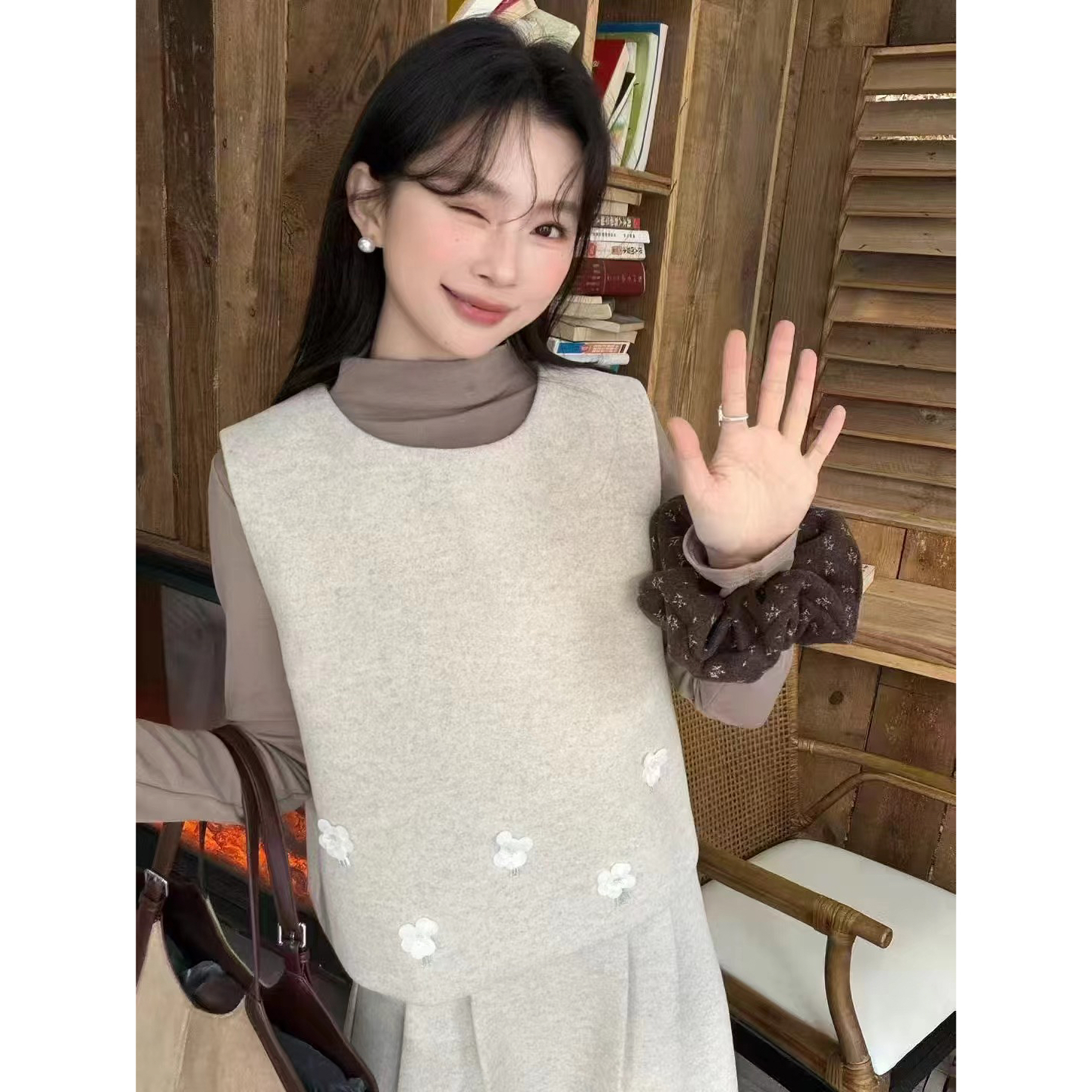 Miss na 830 韩系轻奢定制款小纵工艺三件套 富家小千金感