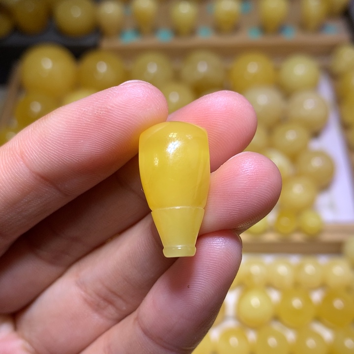 蜜蜡裸石未镶嵌天然俄料蜜蜡鸡油黄三通11.5