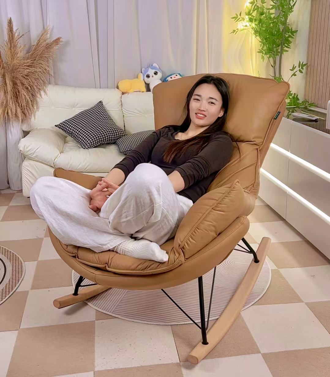 龙虾椅子新款摇摇椅加厚阳台卧室休闲椅子凳子客厅摇摇椅