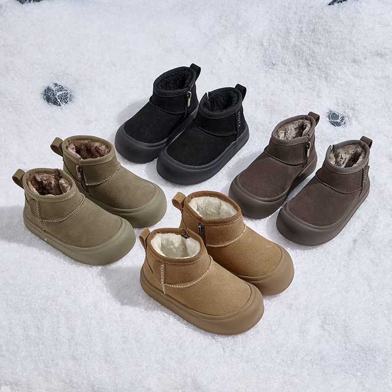 儿童雪地靴棉鞋大棉鞋子男童女童鞋子保暖真皮童鞋运动鞋板鞋加绒