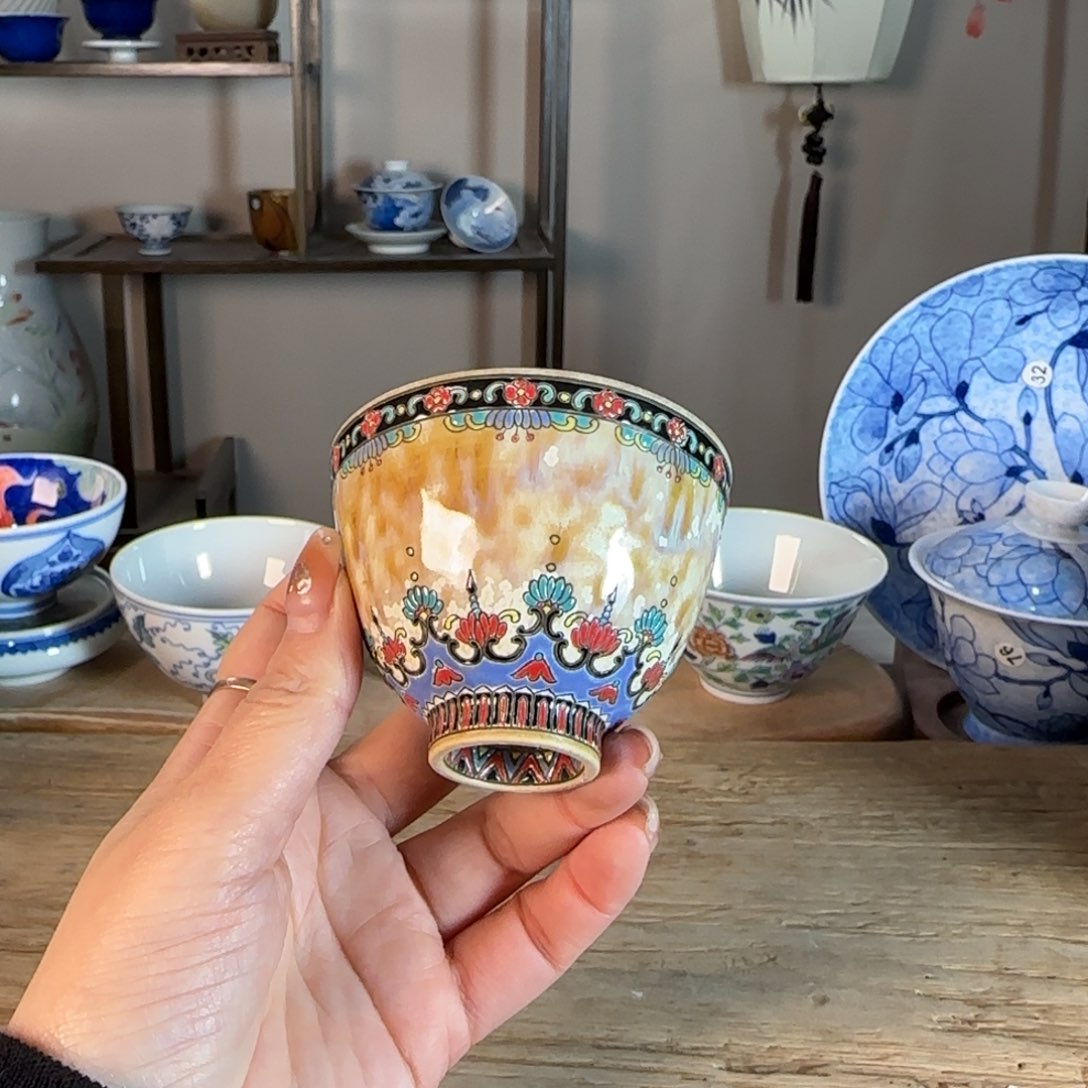 杯景德镇陶瓷柴烧多人