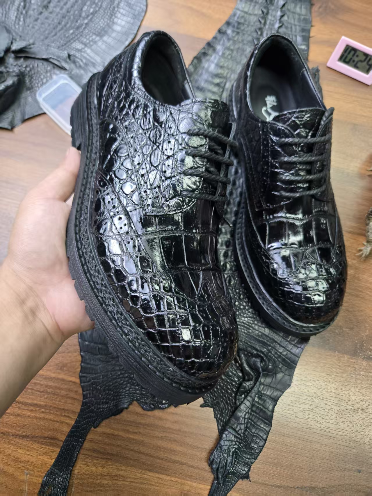 高奢鳄鱼皮商务男鞋时尚高帮靴子断码捡漏（肚皮2349）