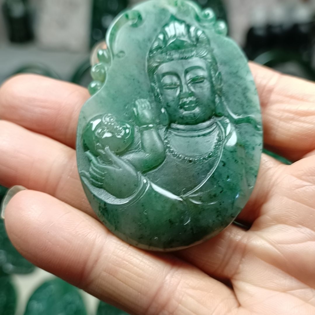 未镶嵌独山玉送子观音