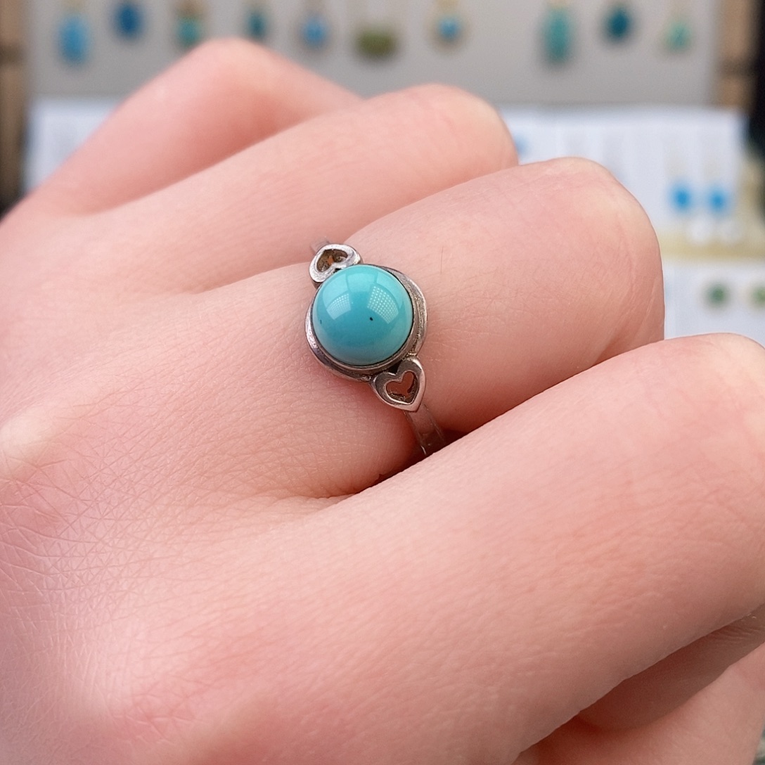 绿松石银S925镶嵌戒指