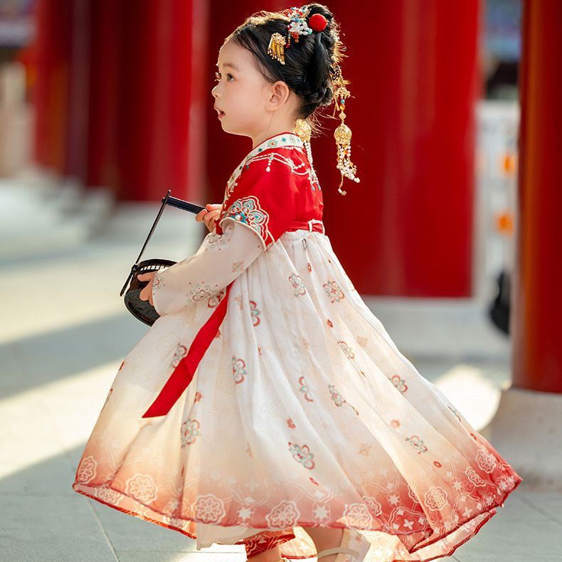 重工刺绣红色民族8月份中国风民族风女汉服襦裙古风秋款齐胸夏季