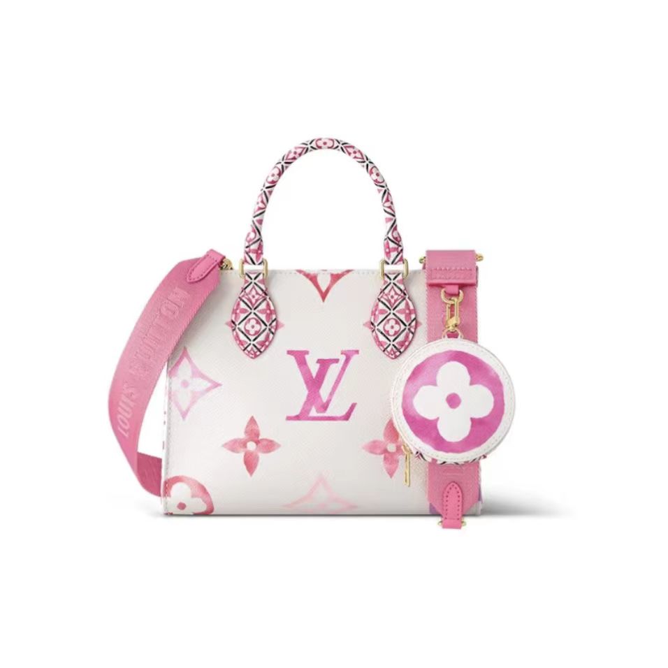 全新未使用 LouisVuitton/路易威登 onthego夏日限定水彩压花Tote