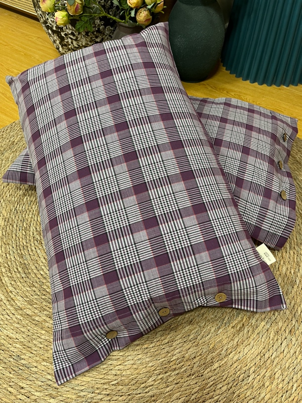 罗布麻纽扣枕套48*74微瑕～A77一对（不一般大，慎拍）