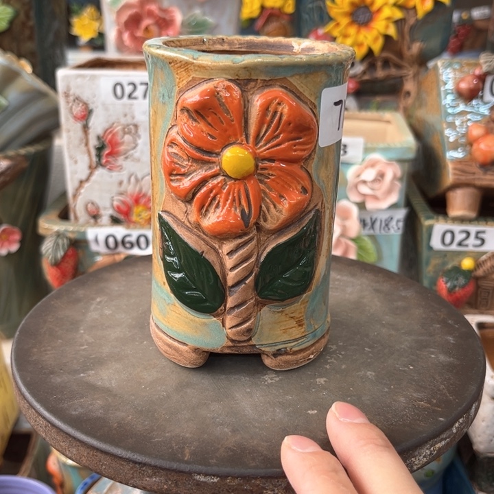 紫砂花盆粗陶材质多肉花盆