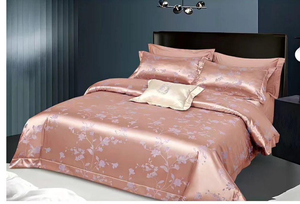 笑颜香槟-轻奢全棉贡缎提花四件套-(M405）