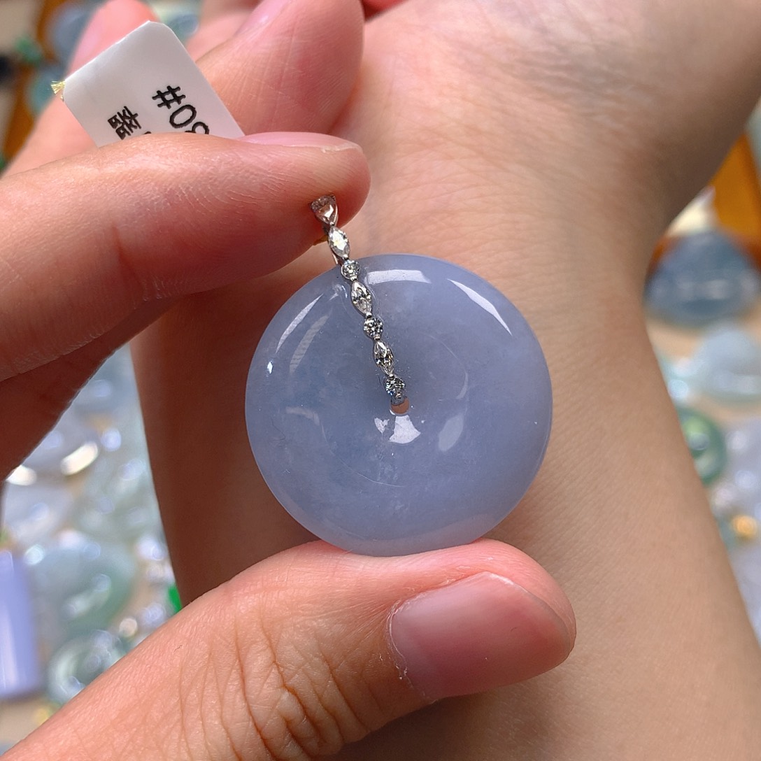 翡翠18K金镶嵌颈饰韵*翡翠