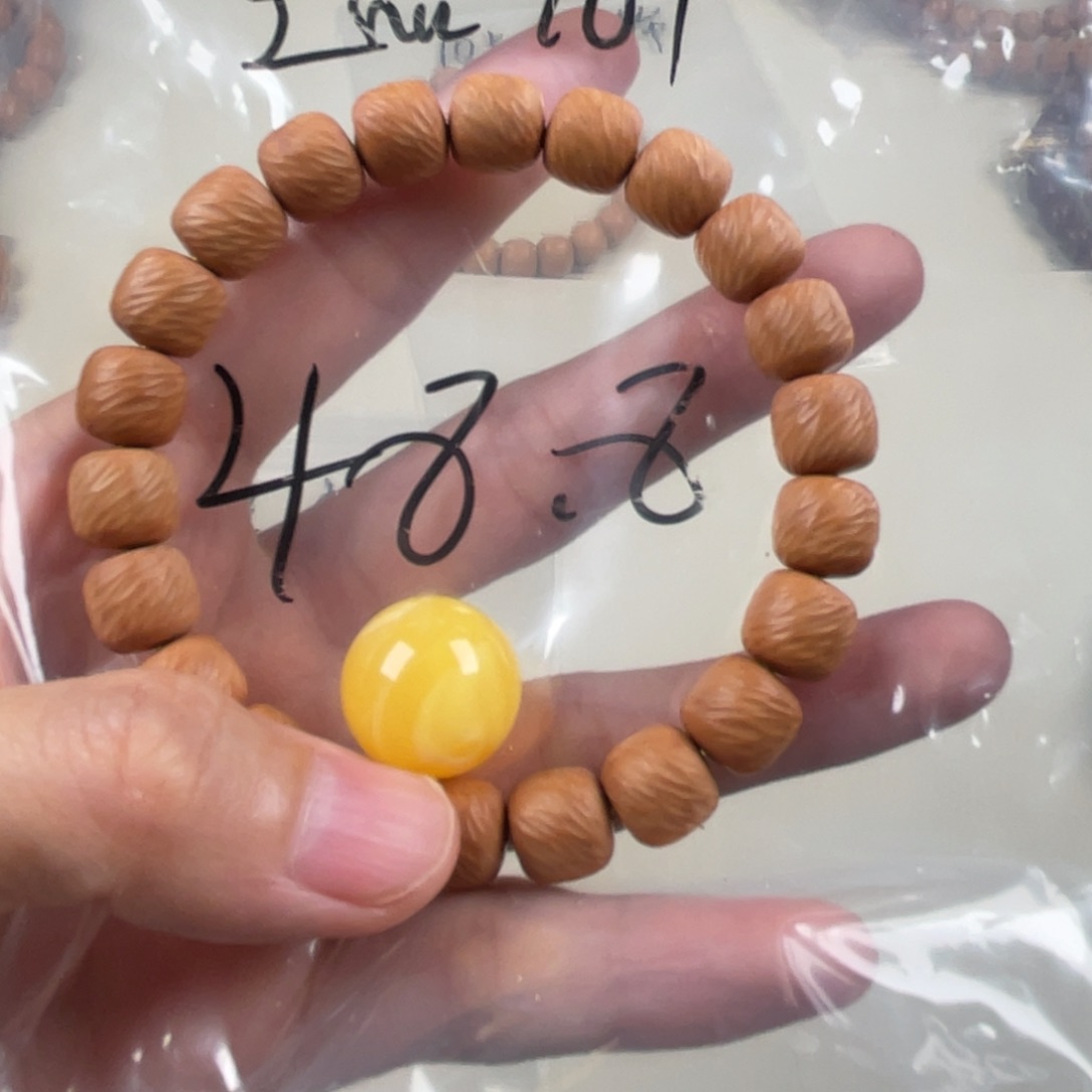 猴头核桃手串走色云锦道住➕配饰