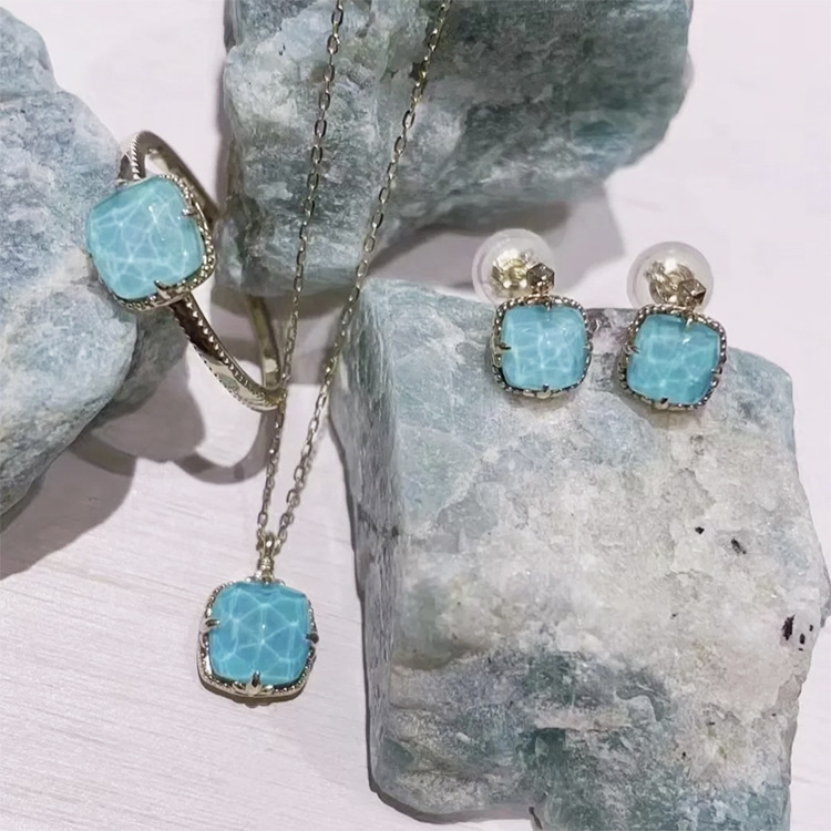 925银银制品 银饰项链手链多宝毛衣链气质蓝色轻奢时尚百搭复古