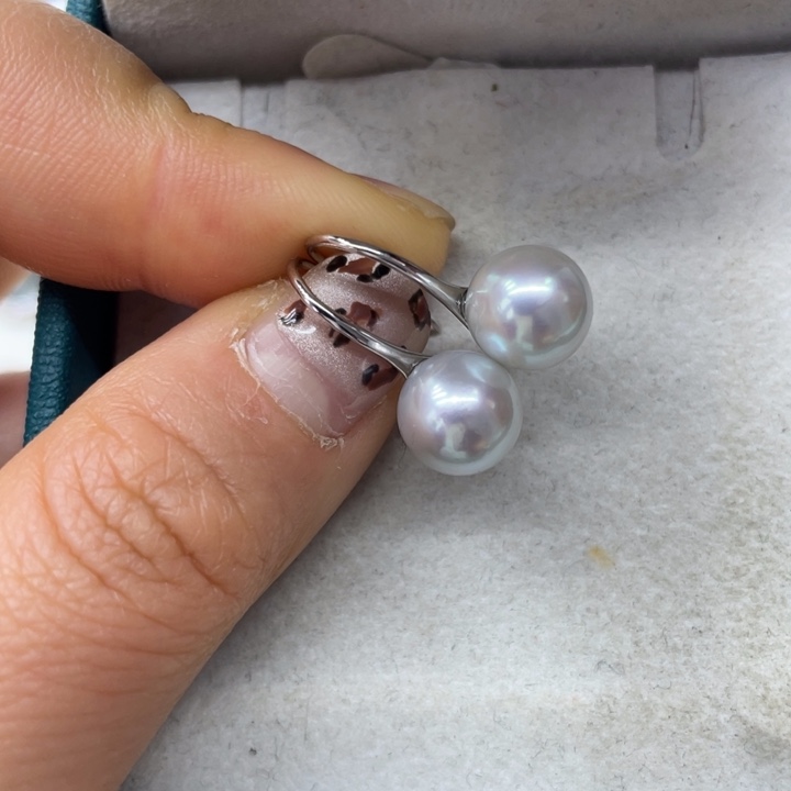 海水珍珠耳饰银S925镶嵌