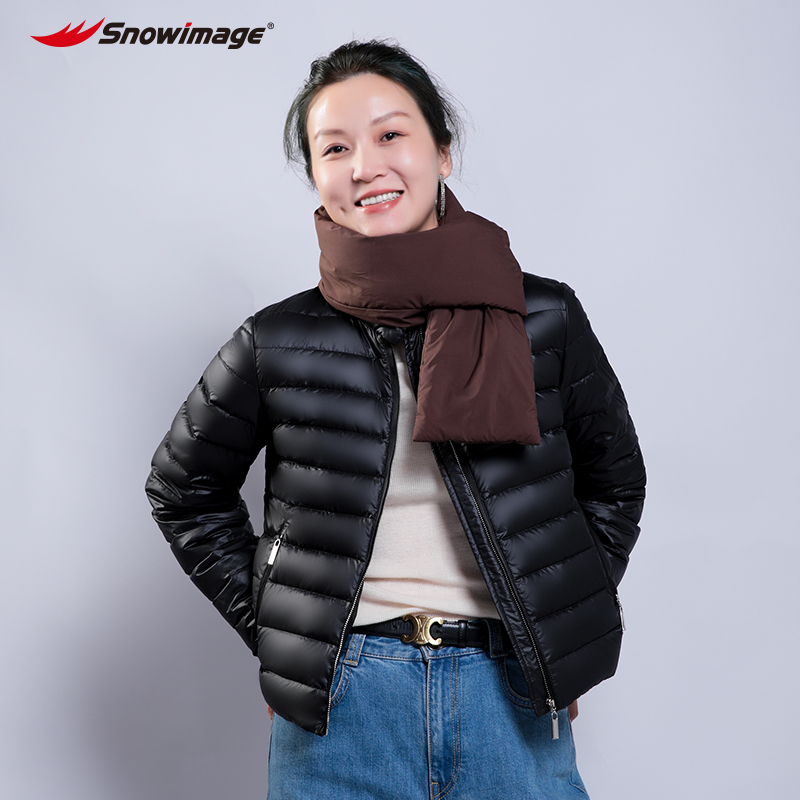 SNOW IMAGE新款【小时光】白鹅绒服经典休闲立领女士轻薄时尚羽绒服