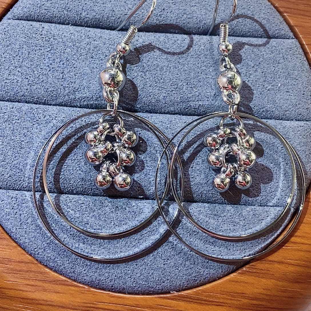 耳饰银S925镶嵌淡水珍珠