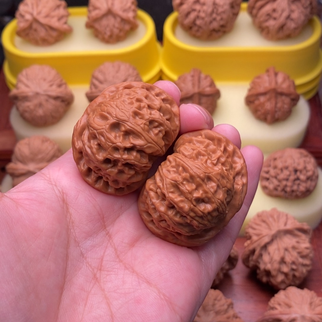 把件文玩核桃41邢台老树红皮大宫灯