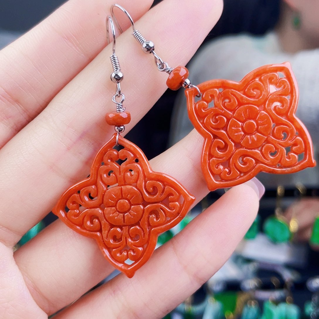 翡翠未镶嵌耳饰饰品