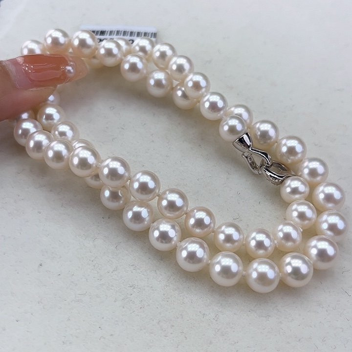 淡水珍珠颈饰银S925镶嵌8➕极光炫彩高品毕业级