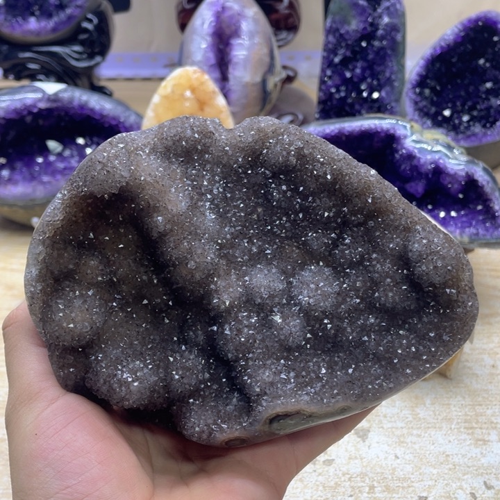 未镶嵌珠宝半成品紫晶欢**子