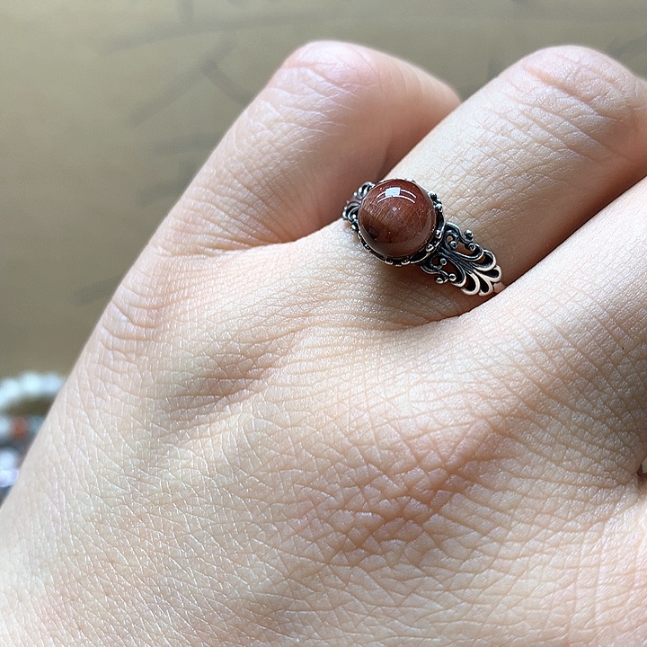 水晶水晶戒指银S925镶嵌