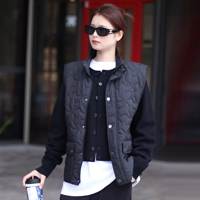 商场同款A家2025秋冬新款休闲风立领新雪丽棉服保暖马甲女540071