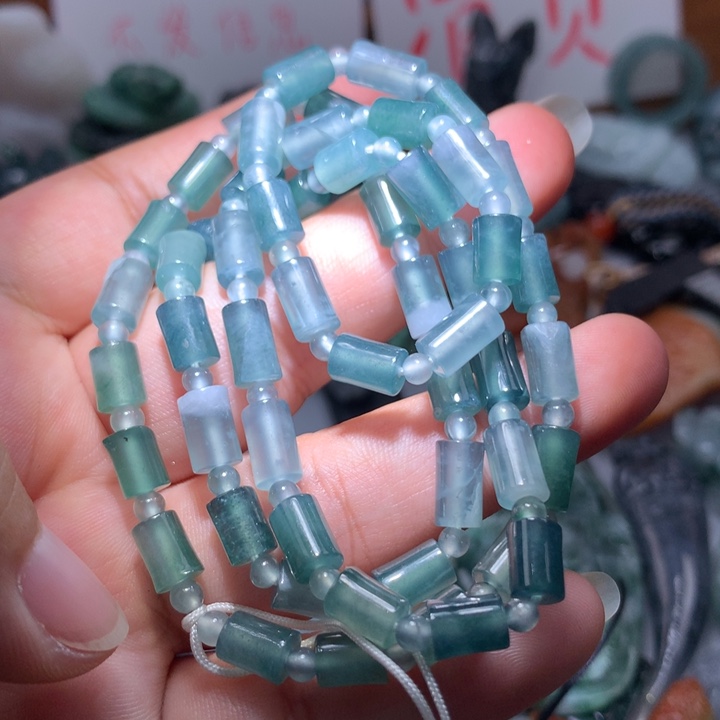翡翠颈饰未镶嵌保真天然A货翡翠