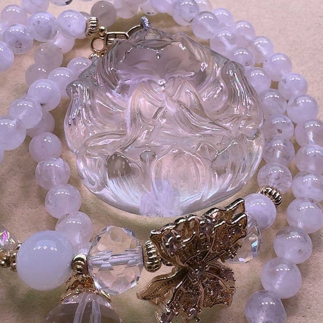 水晶颈饰未镶嵌天然水晶狐狐吊坠