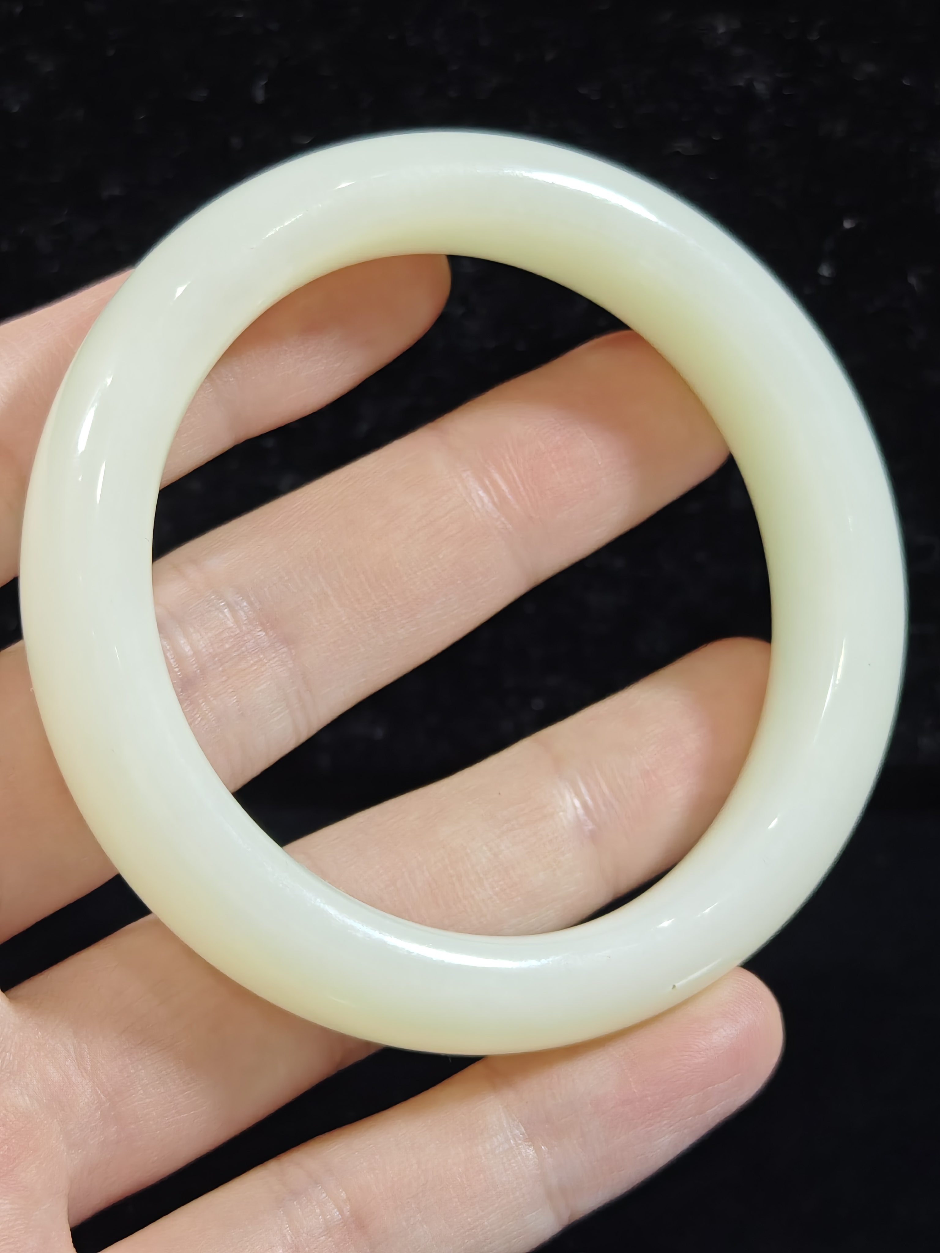 旧藏天然和田玉手把件玉镯配饰内径55mm厚15mm